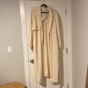 ASOS Curve, Asymmetrical Cream Duster Coat, Size 22
